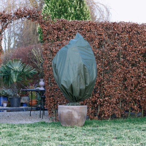 Winterafdekhoes met koord 50 g/m² groen